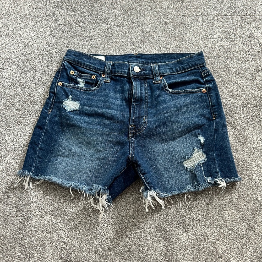 GAP Blue Jean Shorts Distressed Raw Hem